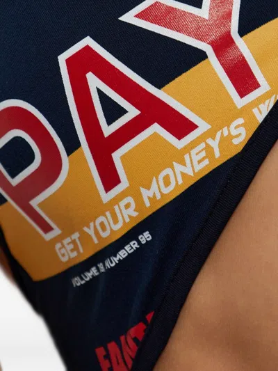 Dsquared2 Multicolour Cut-out Bodysuit Adjustable Straps In Blue