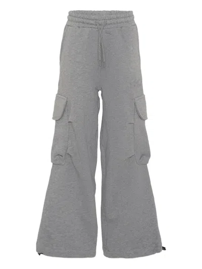 Msgm Drawstring Cargo Track Pants In Gray