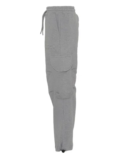 Msgm Drawstring Cargo Track Pants In Gray
