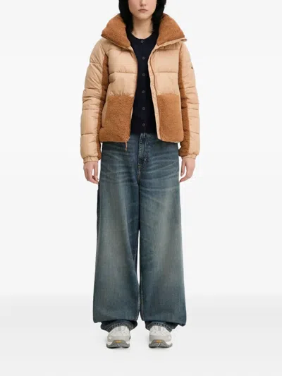 Columbia Embroidered-logo Padded Jacket In Brown