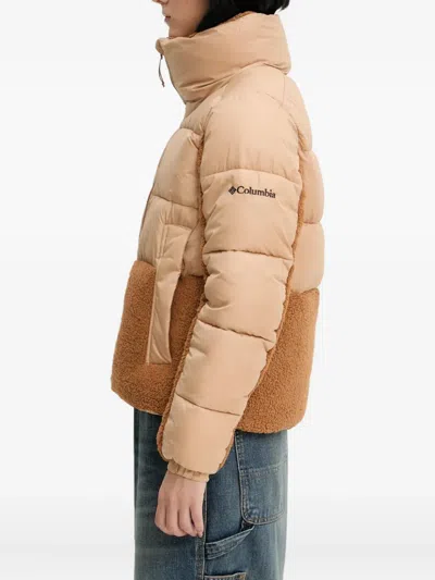 Columbia Embroidered-logo Padded Jacket In Brown