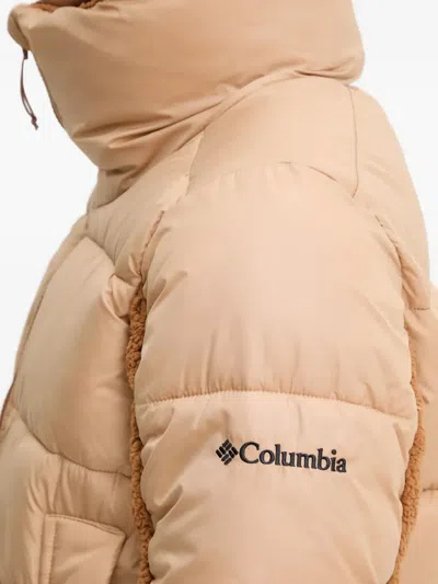 Columbia Embroidered-logo Padded Jacket In Brown