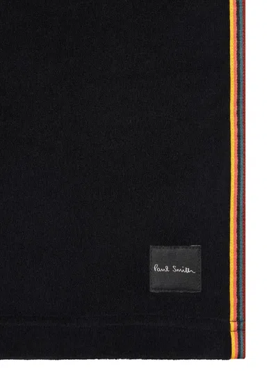 Paul Smith Stripe-detail Cotton-blend Shirt In Black