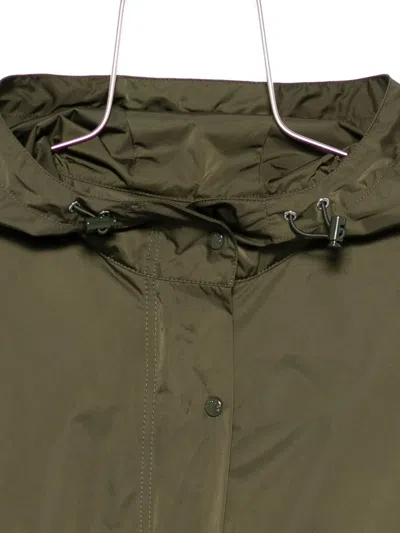Moncler Logo-patch Hooded Jacket In Green