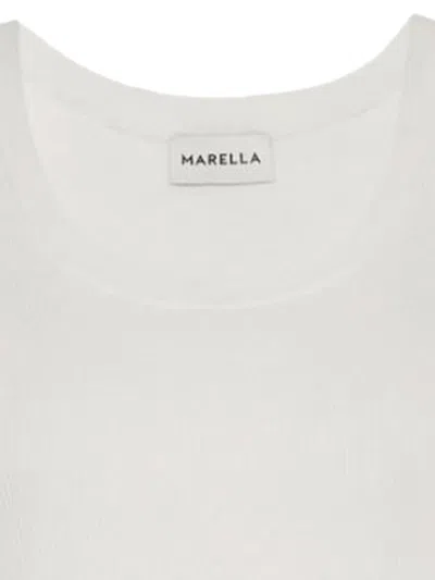 Marella Elisa Ribbed Top In White