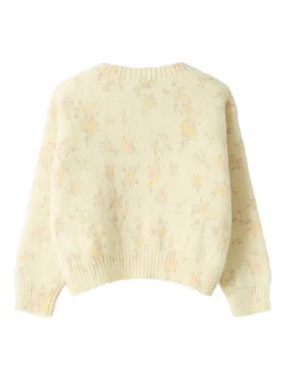 Il Gufo Floral-pattern Crew-neck Sweater In Neutral