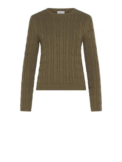 Marella Long-sleeved Crew Neck Sweater In Brown