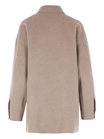 Max Mara Relaxed Fit Jacket Front Pockets In Neutral