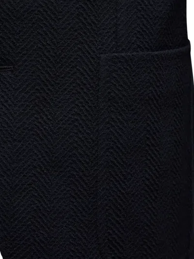 Tagliatore Black Jersey Montecarlo Single-breasted Blazer In Blue