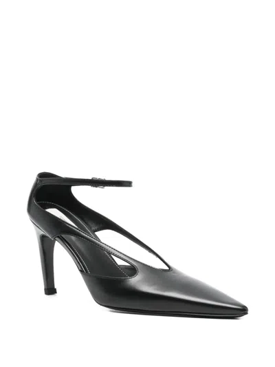 Totême Cutout Leather Pointed-toe Pumps In Black