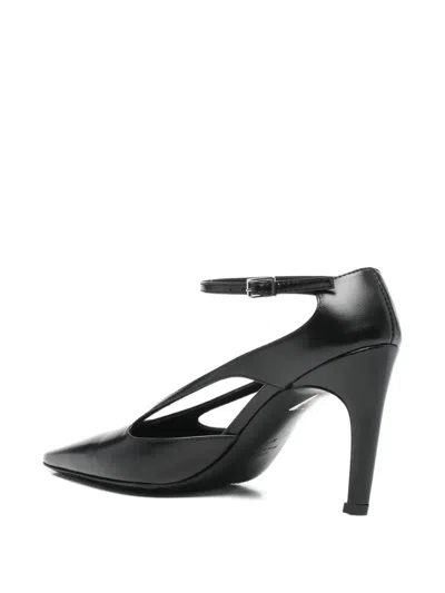 Totême Cutout Leather Pointed-toe Pumps In Black