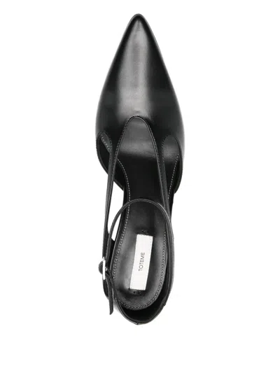 Totême Cutout Leather Pointed-toe Pumps In Black