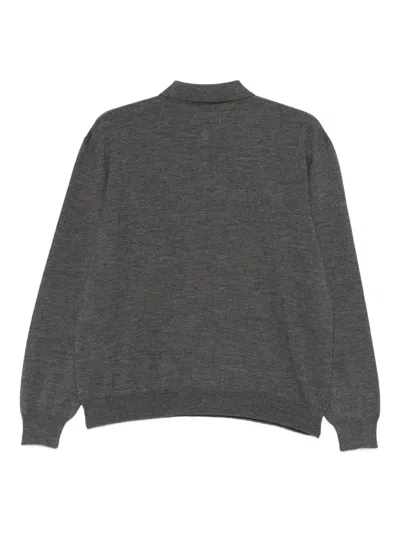 Magliano Half-zip Polo Sweater In Gray