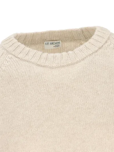 Fay Elbow-patch Jumper In Neutral