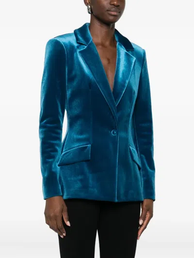 Chiara Boni La Petite Robe Velvet Blazer In Blue