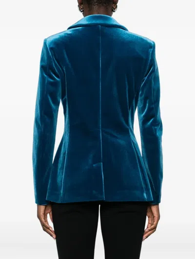 Chiara Boni La Petite Robe Velvet Blazer In Blue