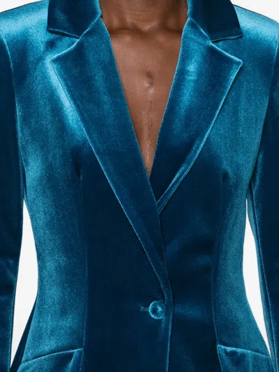 Chiara Boni La Petite Robe Velvet Blazer In Blue