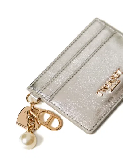 Twinset Logo-charm Card Holder In Metallic