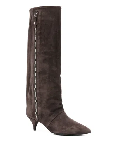 Alchimia High Heels Boots In Brown Suede In Brown
