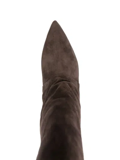 Alchimia High Heels Boots In Brown Suede In Brown