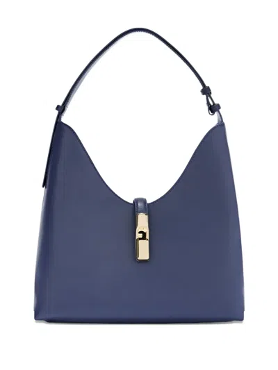 Furla Adjustable Strap Shoulder Bag With Gold-tone Hardware In Blue