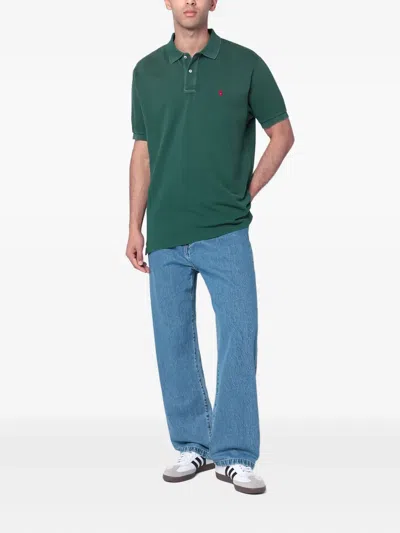 Polo Ralph Lauren Washed Forest Green Cotton Polo In Green