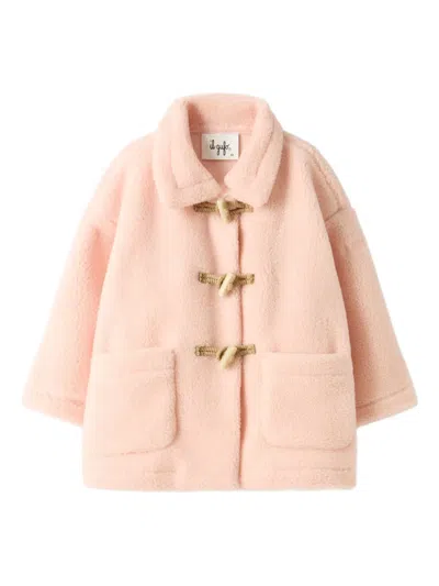 Il Gufo Montgomery Fleece Toggle Coat In Pink