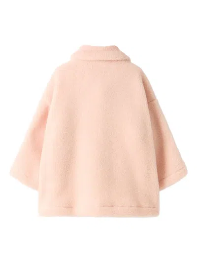 Il Gufo Montgomery Fleece Toggle Coat In Pink