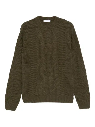 Manuel Ritz Ribbed Sweater In Green