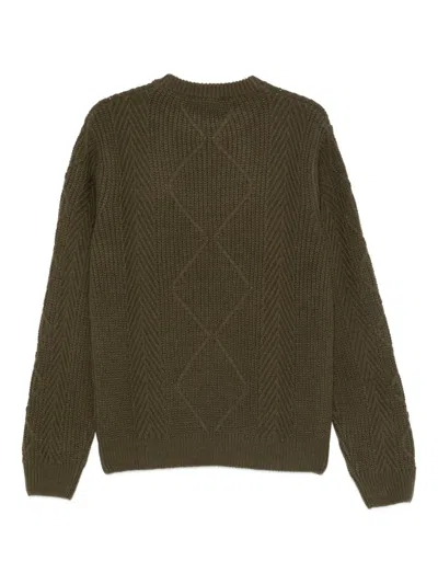Manuel Ritz Ribbed Sweater In Green