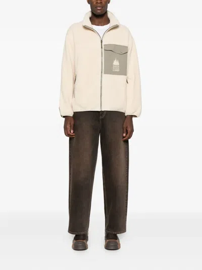 Maison Kitsuné Casual Fleece Zipped Jacket Clothing In Neutral