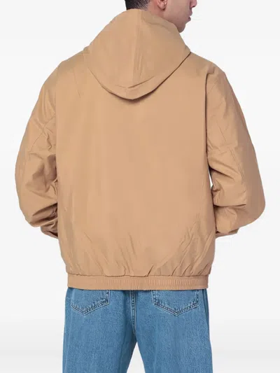 Polo Ralph Lauren Zippered Hooded Jacket With Side Pockets In Neutral