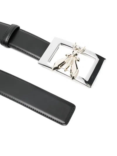 Patrizia Pepe Fly-buckle Leather Belt In Black