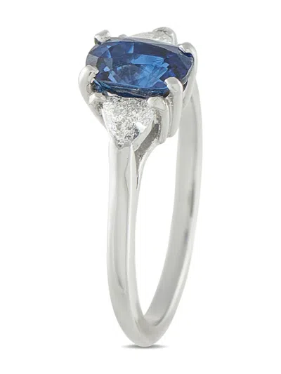 Pre-owned Van Cleef & Arpels 18k White Gold Diamond Sapphire Ring In Silver