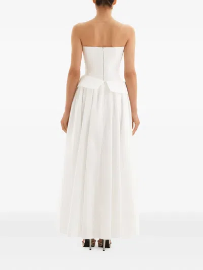 Post Meridiem Serment Buttoned Corset Maxi Dress In White