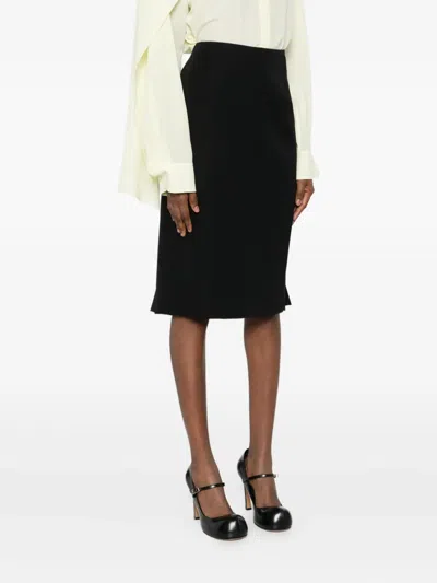 Marni Asymmetric Midi Skirt In Black