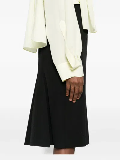 Marni Asymmetric Midi Skirt In Black