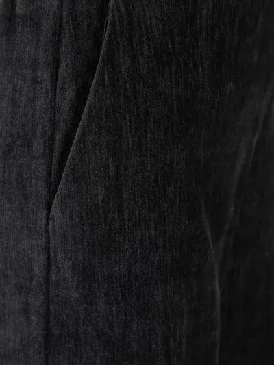 Forte Forte Straight-leg Trousers With Subtle Sheen And Elastic Back Waistband In Black