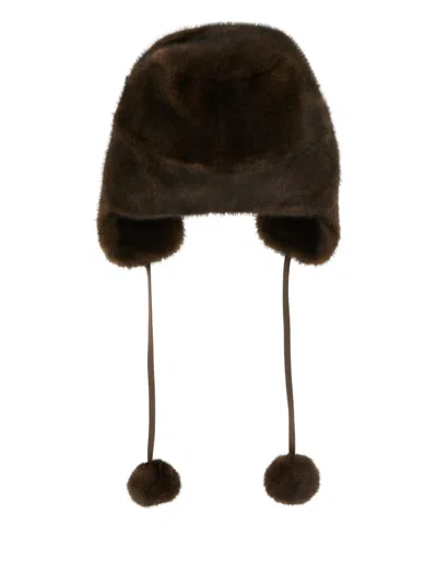 Lou Andrea Aviator Hat In Brown