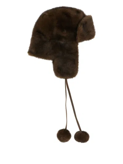 Lou Andrea Aviator Hat In Brown