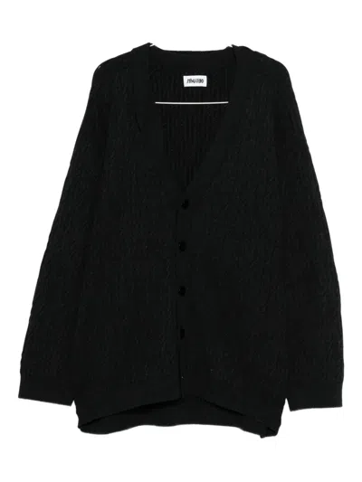 Magliano Cable-knit Cashmere Cardigan In Black