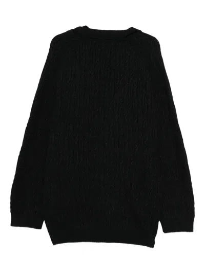 Magliano Cable-knit Cashmere Cardigan In Black