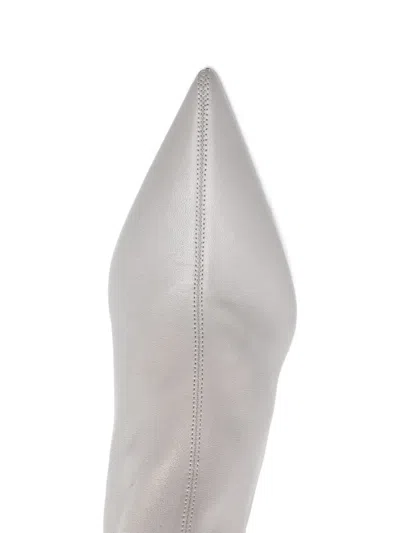 Totême Nappa Heeled Sock Boots Light Grey In Gray