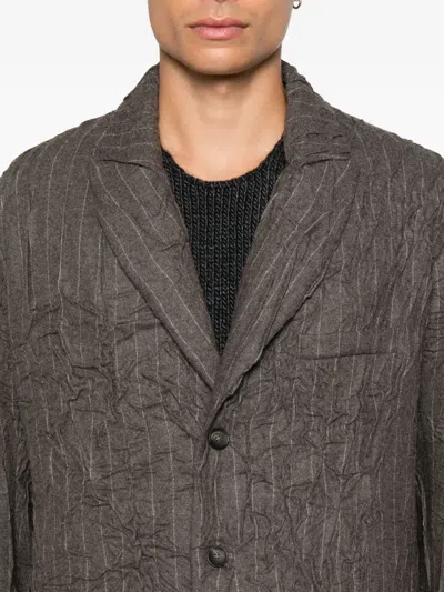 Masnada Striped Coat In Gray