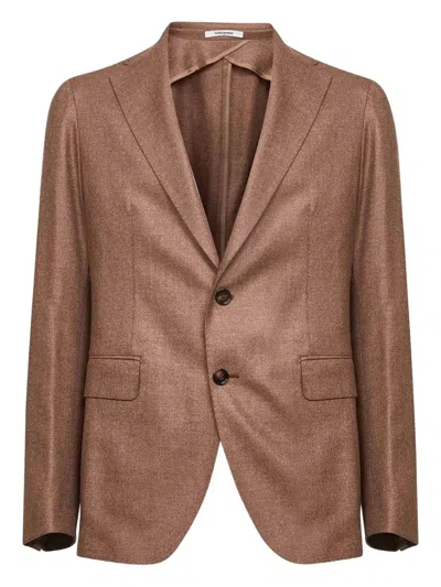 Tagliatore Single-breasted Blazer In Burgundy