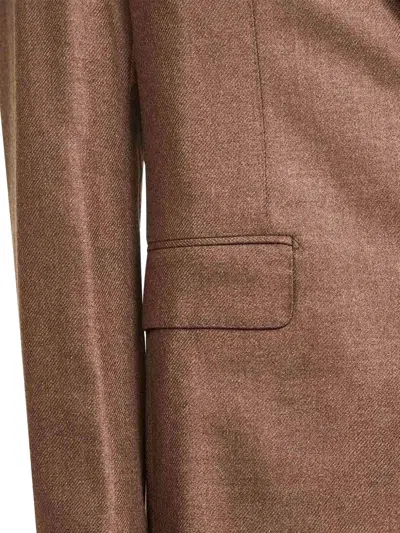 Tagliatore Single-breasted Blazer In Burgundy