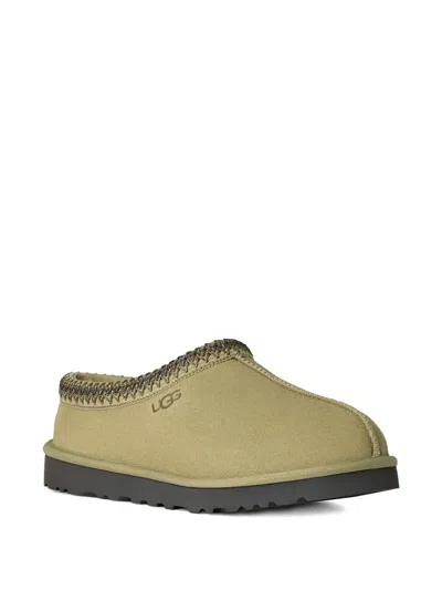 Ugg Tasman Logo-detail Suede Mules In Green