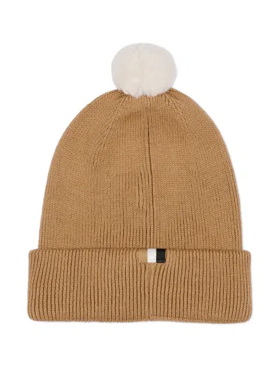 Bosswear Pom-pom Beanie Hat In Brown