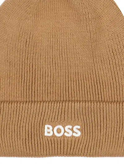 Bosswear Pom-pom Beanie Hat In Brown