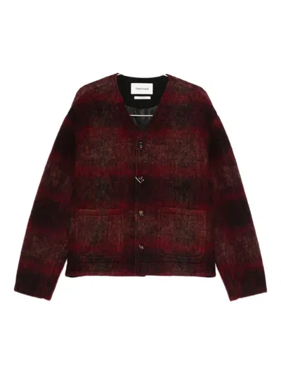 Tonywack Burgundy V-neck Cardigan In Red